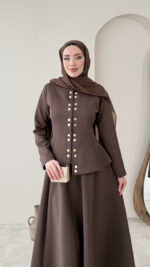 Leile Scuba Takım - Kahve - Görsel 4