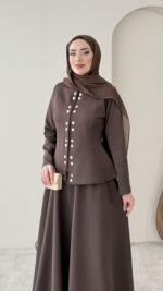 Leile Scuba Takım - Kahve - Görsel 5