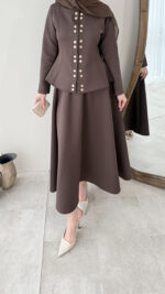 Leile Scuba Takım - Kahve - Görsel 6