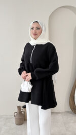 Pamuklu Sweat - Siyah - Görsel 2