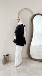 Pamuklu Sweat - Siyah - Görsel 4