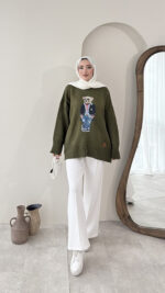 Muadil Triko Kazak - Yeşil - Görsel 4