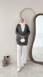 Triko Hırka - Gri - Görsel 3