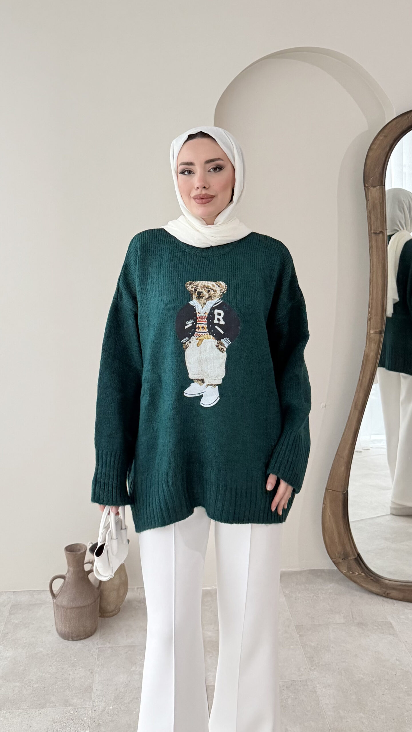 1764444670_0_692b49fec284b.jpg Muadil Triko Kazak - Yeşil - Görsel 1