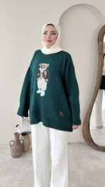 Muadil Triko Kazak - Yeşil - Görsel 2