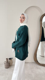 Muadil Triko Kazak - Yeşil - Görsel 3