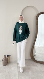 Muadil Triko Kazak - Yeşil - Görsel 4