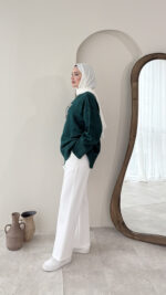 Muadil Triko Kazak - Yeşil - Görsel 5