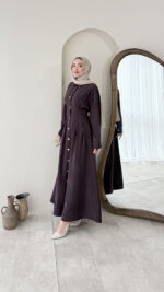 Rona Premium Elbise - Mürdüm - Görsel 3