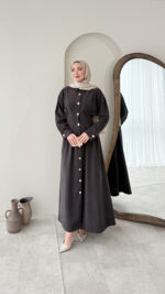 Rona Premium Elbise - Acı Kahve - Görsel 2