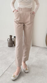 Kemerli Pantalon - Bej - Görsel 2