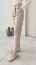 Kemerli Pantalon - Bej - Görsel 3