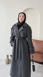 Bera Premium Kaşe Kaban - Antrasit - Görsel 3