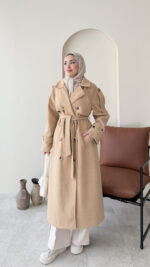 Bera Premium Kaşe Kaban – Camel - Görsel 2