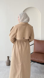 Bera Premium Kaşe Kaban – Camel - Görsel 6