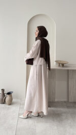 Tensel Gömlekli Elbise - Taş - Görsel 2