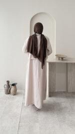 Tensel Gömlekli Elbise - Taş - Görsel 3