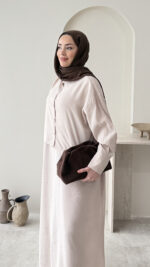 Tensel Gömlekli Elbise - Taş - Görsel 5