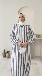 Uzun Çizgili Tunik - Siyah - Görsel 4