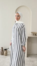 Uzun Çizgili Tunik - Siyah - Görsel 5