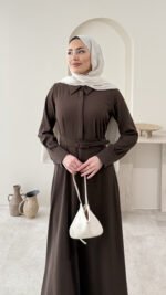 Wenessa Elbise - Acı Kahve - Görsel 6