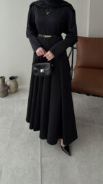 Liora Pensli Scuba Elbise - Siyah - Görsel 6