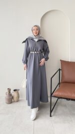 Elen Zincirli Scuba Elbise - Antrasit