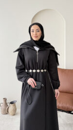 Elen Zincirli Scuba Elbise - Siyah - Görsel 4