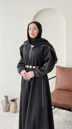 Elen Zincirli Scuba Elbise - Siyah - Görsel 5