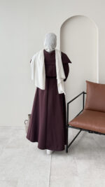 Elen Zincirli Scuba Elbise - Bordo - Görsel 3