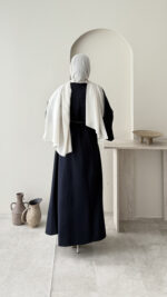 Mera Pelerin Scuba Elbise - Lacivert - Görsel 3