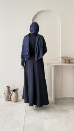 Nola Detaylı Scuba Elbise - Lacivert - Görsel 3