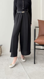 Etekli Pantalon - Siyah - Görsel 4