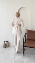 Kaşe Blazer - Taş - Görsel 3