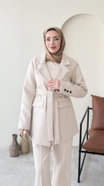 Kaşe Blazer - Taş - Görsel 4