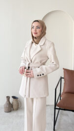 Kaşe Blazer - Taş - Görsel 5