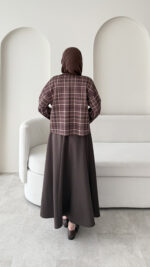 Ekose Scuba Takım - Kahve - Görsel 3