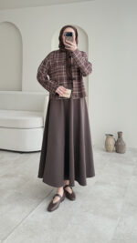 Ekose Scuba Takım - Kahve - Görsel 6