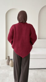 Elora Triko Kazak - Bordo - Görsel 3