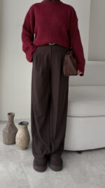 Elora Triko Kazak - Bordo - Görsel 8