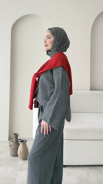 Elora Triko Kazak - Antrasit - Görsel 2