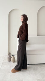 Elora Triko Kazak - Kahve - Görsel 4