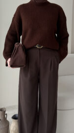 Elora Triko Kazak - Kahve - Görsel 7