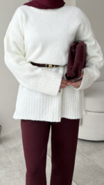 Hola Triko Kazak - Beyaz - Görsel 6