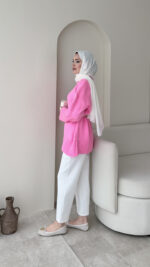 Hola Triko Kazak - Pembe - Görsel 5