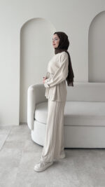 Berli Düğmeli Oyşo Takım - Taş - Görsel 2