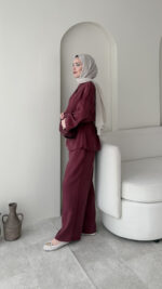 Mayra Tensel Takım - Bordo - Görsel 2