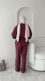 Mayra Tensel Takım - Bordo - Görsel 3