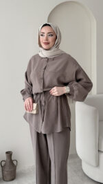 Mayra Tensel Takım - Vizon - Görsel 5