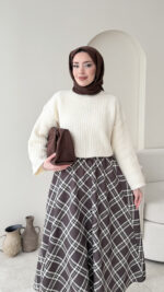 Ekose Scuba Etek - Kahve - Görsel 6